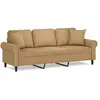 vidaXL Canapé 3 places avec oreillers décoratifs marron 180 cm velours