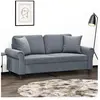 vidaXL Canapé 2 places avec oreillers gris foncé 140 cm velours