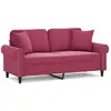 vidaXL Canapé 2 places avec oreillers bordeaux 140 cm velours