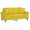 vidaXL Canapé 2 places avec oreillers décoratifs jaune 140 cm velours