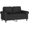 vidaXL Canapé 2 places avec oreillers décoratifs noir 120 cm velours