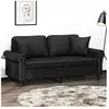 vidaXL Canapé 2 places avec oreillers décoratifs noir 140cm similicuir