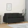vidaXL Canapé 2 places avec oreillers décoratifs noir 140 cm tissu