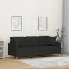 vidaXL Canapé 3 places avec oreillers décoratifs noir 180 cm tissu