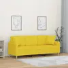 vidaXL Canapé 3 places avec oreillers jaune clair 180 cm tissu