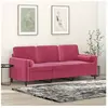 vidaXL Canapé 3 places avec oreillers bordeaux 180 cm velours