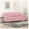vidaXL Canapé 3 places avec oreillers décoratifs rose 180 cm velours