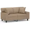 vidaXL Canapé 2 places avec oreillers cappuccino 120 cm similicuir