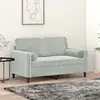 vidaXL Canapé 2 places avec oreillers gris clair 120 cm velours
