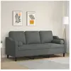vidaXL Canapé 3 places avec oreillers gris foncé 180 cm tissu