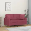vidaXL Canapé 2 places avec oreillers bordeaux 120 cm tissu