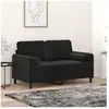 vidaXL Canapé 2 places avec oreillers décoratifs noir 120 cm velours
