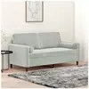 vidaXL Canapé 2 places avec oreillers gris clair 140 cm velours