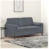 vidaXL Canapé 2 places avec oreillers gris foncé 140 cm velours
