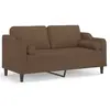 vidaXL Canapé 2 places avec oreillers décoratifs marron 140 cm tissu