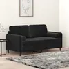 vidaXL Canapé 2 places avec oreillers décoratifs noir 140 cm velours