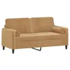 vidaXL Canapé 2 places avec oreillers décoratifs brun 140 cm velours