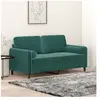 vidaXL Canapé 2 places avec oreillers vert foncé 140 cm velours