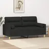 vidaXL Canapé 2 places avec oreillers décoratifs noir 140 cm tissu