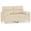 vidaXL Canapé 2 places avec oreillers décoratifs crème 120 cm tissu