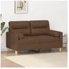 vidaXL Canapé 2 places avec oreillers décoratifs marron 120 cm tissu