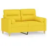 vidaXL Canapé 2 places avec oreillers jaune clair 120 cm tissu