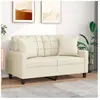 vidaXL Canapé 2 places avec oreillers crème 120 cm similicuir