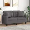 vidaXL Canapé 2 places avec oreillers gris 120 cm similicuir