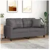 vidaXL Canapé 2 places avec oreillers décoratifs gris 140cm similicuir