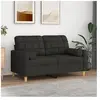 vidaXL Canapé 2 places avec oreillers décoratifs noir 120 cm tissu