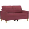 vidaXL Canapé 2 places avec oreillers bordeaux 120 cm tissu