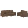 vidaXL Ensemble de canapés 2 pcs avec coussins marron tissu