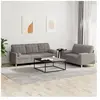 vidaXL Ensemble de canapés 2 pcs avec coussins taupe tissu
