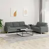 vidaXL Ensemble de canapés 2 pcs coussins gris foncé tissu