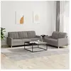 vidaXL Ensemble de canapés 2 pcs avec coussins Taupe Tissu