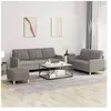 vidaXL Vidaxl Ensemble De Canapés 3 Pcs Avec Coussins Taupe Tissu