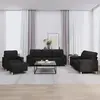 vidaXL Ensemble de canapés 4 pcs avec coussins noir tissu