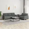 vidaXL Ensemble de canapés 2 pcs avec coussins Gris foncé Tissu