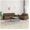 vidaXL Ensemble de canapés 2 pcs avec coussins Marron Tissu