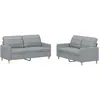 vidaXL Ensemble de canapés 2 pcs avec coussins Gris clair Tissu