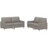 vidaXL Ensemble de canapés 2 pcs avec coussins Taupe Tissu