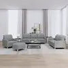 vidaXL Ensemble de canapés 4 pcs avec coussins Gris clair Tissu