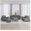 vidaXL Ensemble de canapés 4 pcs avec coussins Gris foncé Tissu