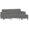 vidaXL Canapé 3 places repose-pieds Gris foncé 180 cm Tissu microfibre