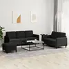 vidaXL Ensemble de canapés 3 pcs noir velours 3202029