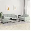 vidaXL Ensemble de canapés 3 pcs gris clair velours