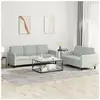 vidaXL Ensemble de canapés 2 pcs gris clair velours