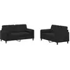 vidaXL Ensemble de canapés 2 pcs avec coussins noir velours