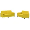 vidaXL Ensemble de canapés 2 pcs avec coussins jaune velours