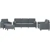 vidaXL Ensemble de canapés 4 pcs avec coussins gris foncé velours